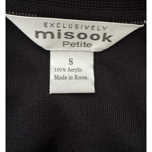 EXCLUSIVELY MISOOK PETITE  Black Knit Open Cardigan Collared  Size S - Picture 4 of 5
